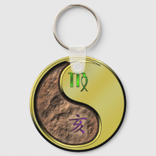 Virgo & Metal Boar Keychain