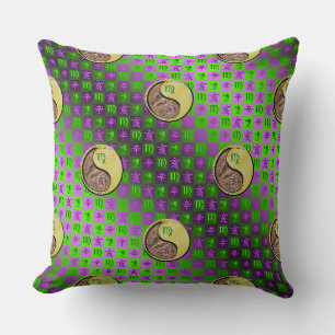 Virgo & Metal Boar Throw Pillow