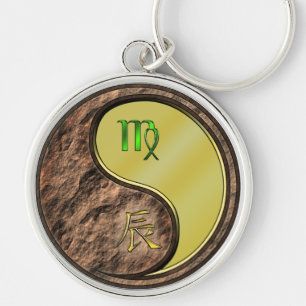 Virgo & Metal Dragon Keychain