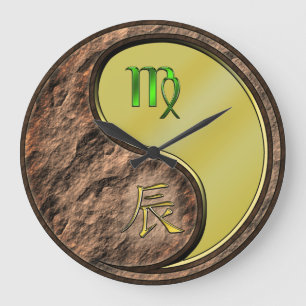 Virgo & Metal Dragon Large Clock