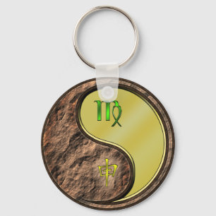 Virgo & Metal Monkey Keychain