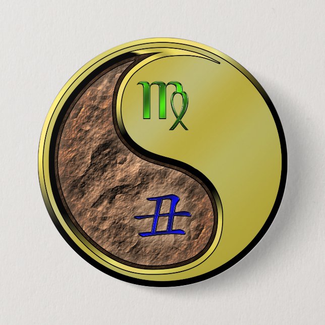 Virgo & Metal Ox 3 Inch Round Button (Front)