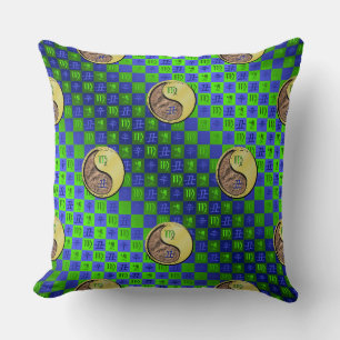 Virgo & Metal Ox Throw Pillow