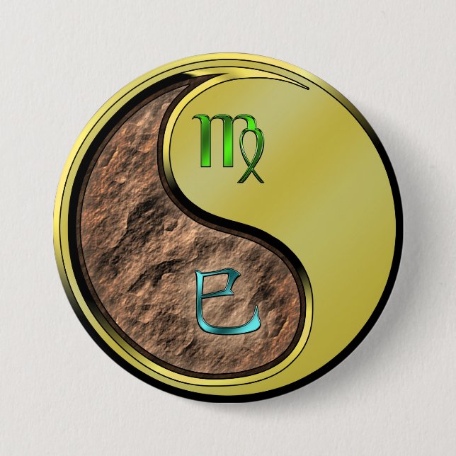 Virgo & Metal Snake 3 Inch Round Button (Front)