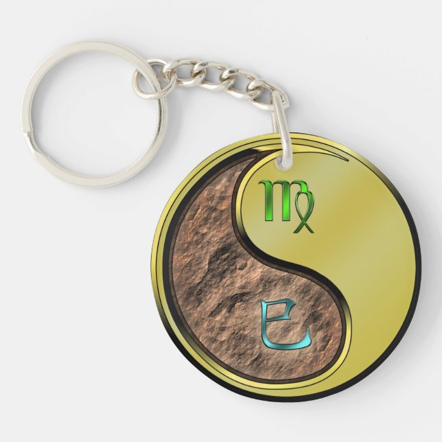 Virgo & Metal Snake Keychain (Front)