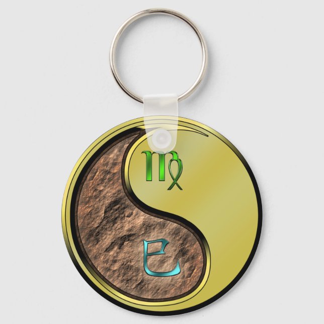 Virgo & Metal Snake Keychain (Front)