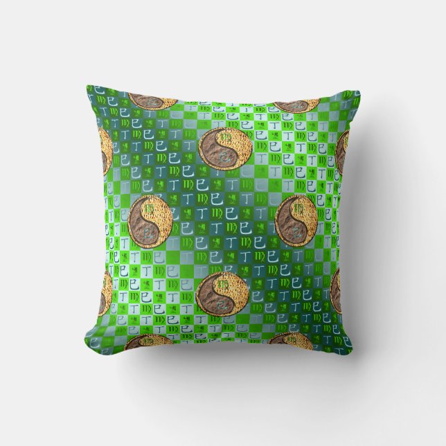 Virgo & Metal Snake Throw Pillow (Front)