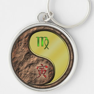 Virgo & Metal Tiger Keychain