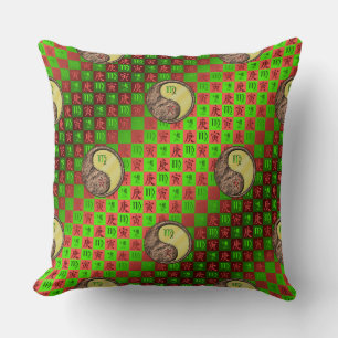 Virgo & Metal Tiger Throw Pillow