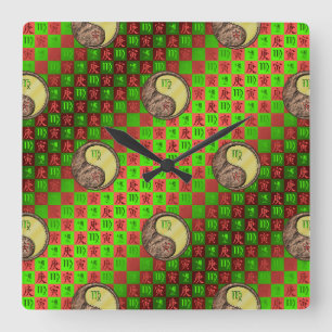Virgo & Metal Tiger Wall Clock