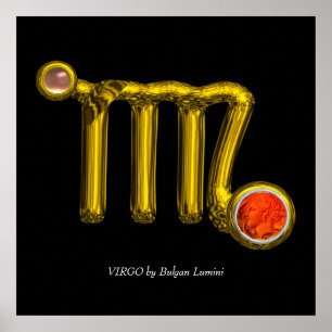 VIRGO /ORANGE AGATE ,GOLD ZODIAC SIGN JEWEL,Black