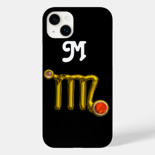 VIRGO ORANGE AGATE GOLD ZODIAC SIGN JEWEL MONOGRAM Case-Mate iPhone 14 PLUS CASE