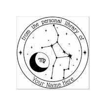 Virgo Personalized Zodiac Book Stamp