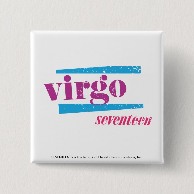 Virgo Purple 2 Inch Square Button (Front)