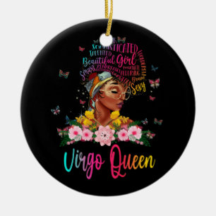 Virgo Queen Black Women Persistent Beautiful Ceramic Ornament