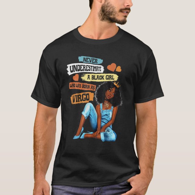 Virgo Queen I Am Stronger Birthday Gift For Black T-Shirt (Front)
