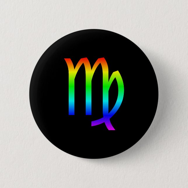 Virgo Rainbow 2 Inch Round Button (Front)