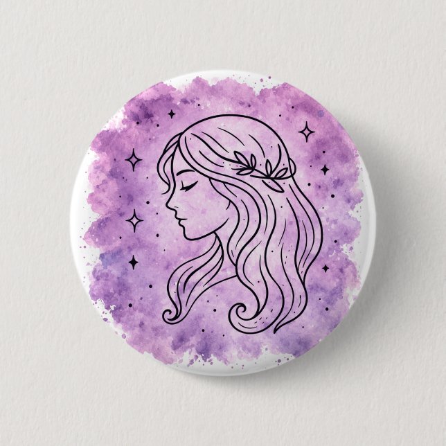 Virgo Sign 2 Inch Round Button (Front)