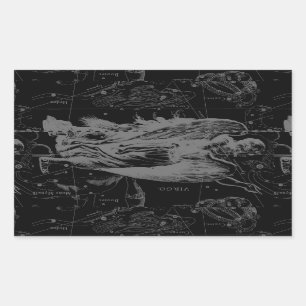 Virgo Sign Constellation Hevelius Black Decor Sticker
