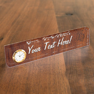 Virgo Sign in Mahogany wood style Nameplate