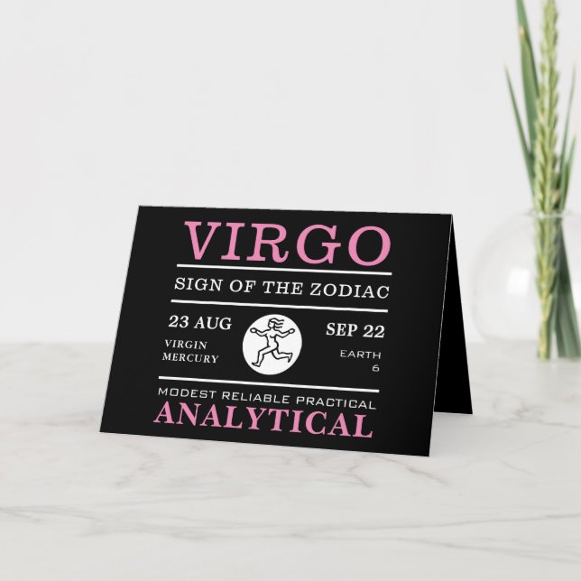 Virgo Sign of the Zodiac, Astrological Card (Front)