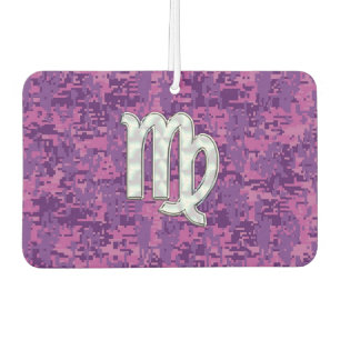 Virgo Sign Pink Fuchsia Digital Camouflage Style Air Freshener