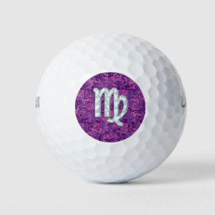 Virgo Sign Pink Fuchsia Digital Camouflage Style Golf Balls