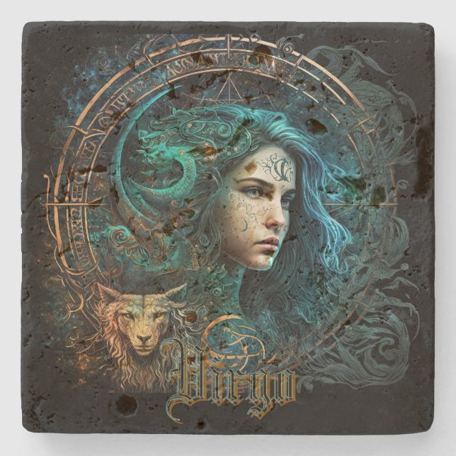 Virgo Stone Coaster (Front)