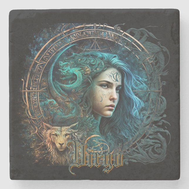 Virgo Stone Coaster (Front)