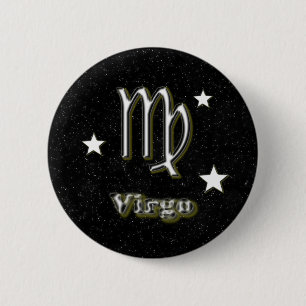 Virgo symbol 2 inch round button