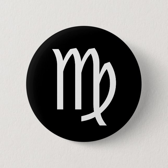 Virgo Symbol 2 Inch Round Button (Front)