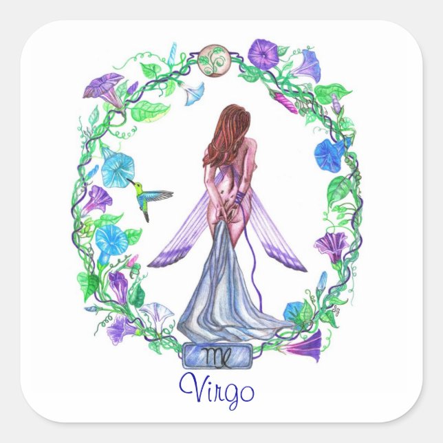 Virgo ~ The Virgin Square Sticker (Front)
