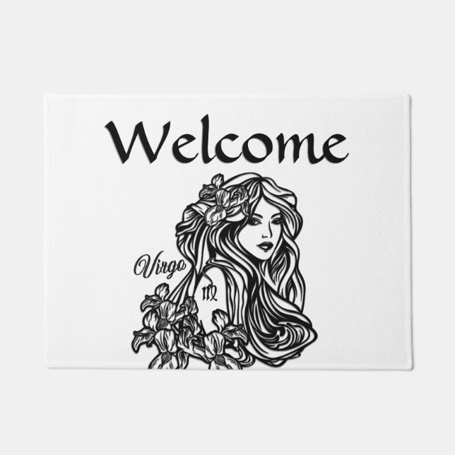 Virgo The Virgin Zodiac Doormat (Front)