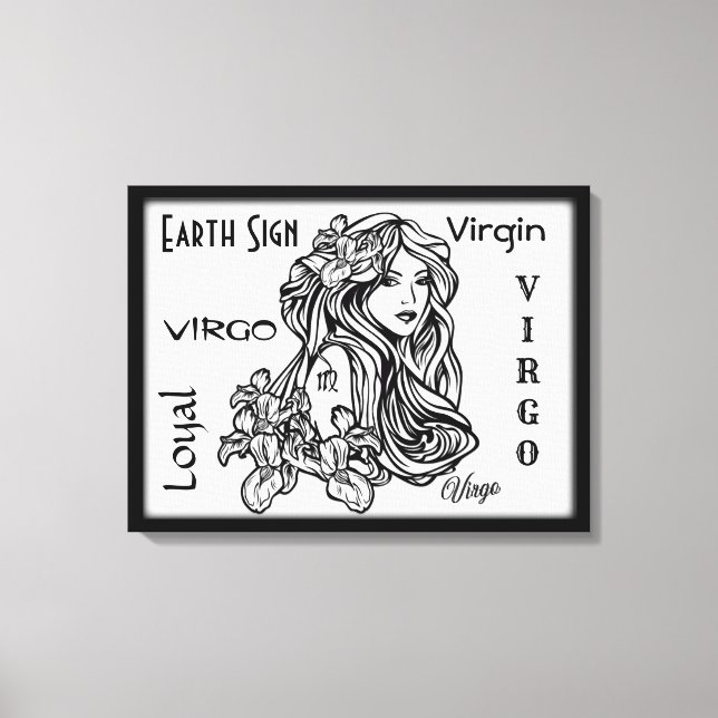 Virgo The Virgin Zodiac Framed Canvas Print (Front)