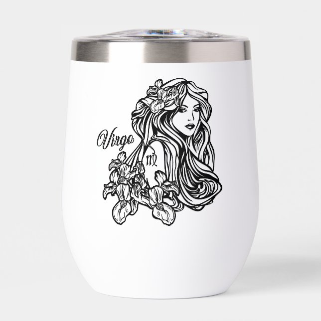 Virgo The Virgin Zodiac Glass (Front)