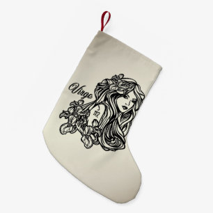 Virgo The Virgin Zodiac Golden Small Christmas Stocking