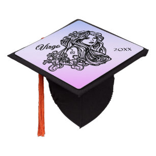 Virgo The Virgin Zodiac Purple Graduation Cap Topp