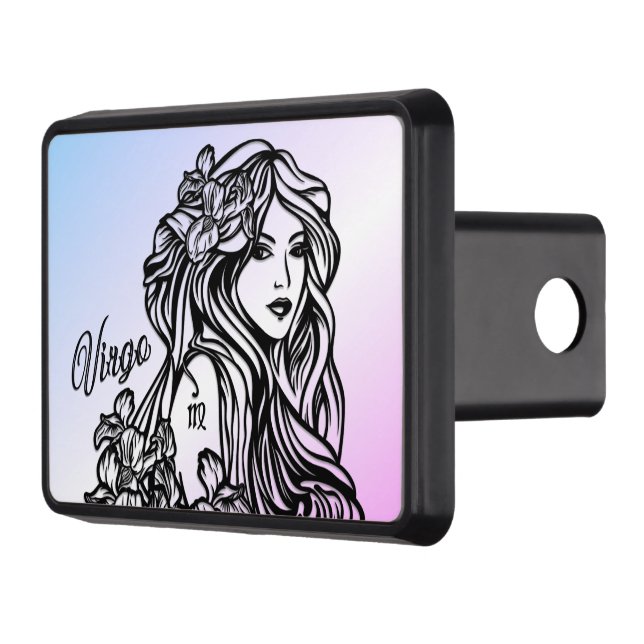 Virgo The Virgin Zodiac Purple Trailer Hitch Cover (Left)
