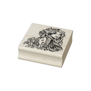 Virgo The Virgin Zodiac Rubber Stamp