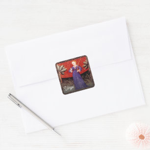 Virgo the Virgin Zodiac Sign Birthday Party Square Sticker