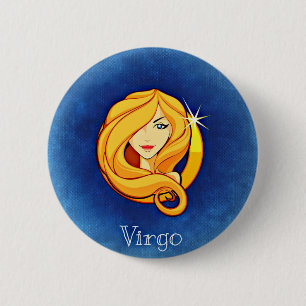 Virgo, Vergine 2 Inch Round Button