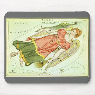 Virgo Virgin Vintage Constellation Urania's Mirror Mouse Pad