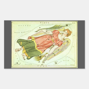 Virgo Virgin Vintage Constellation Urania's Mirror Sticker