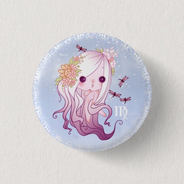 Virgo virgin Zodiac 1 Inch Round Button (Front)