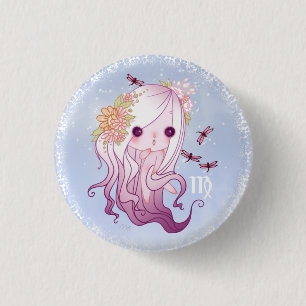 Virgo virgin Zodiac 1 Inch Round Button
