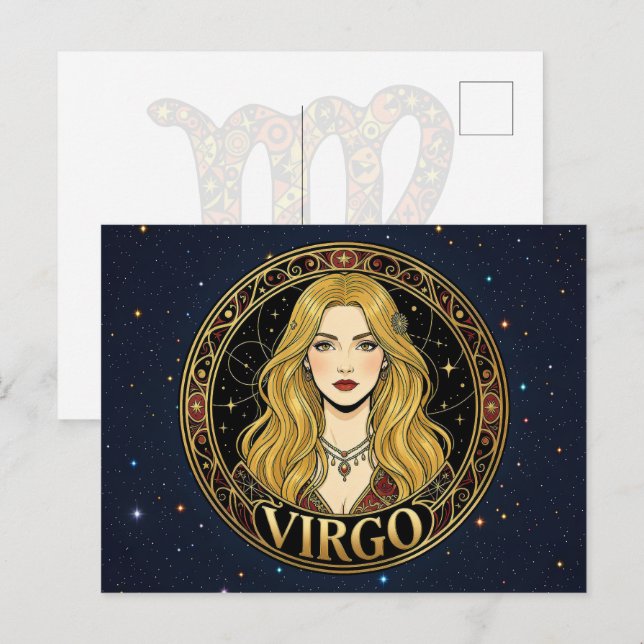 Virgo Virgin Zodiac Symbol Postcard (Front/Back)