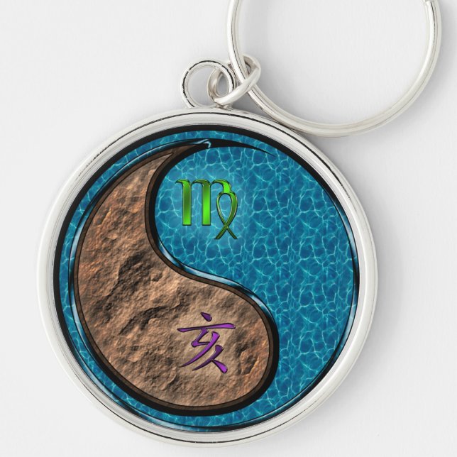 Virgo & Water Boar Keychain (Front)