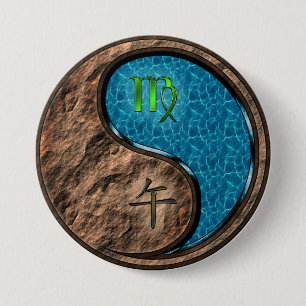 Virgo & Water Horse 3 Inch Round Button