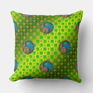 Virgo & Water Monkey Throw Pillow