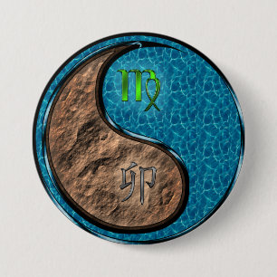Virgo & Water Rabbit 3 Inch Round Button